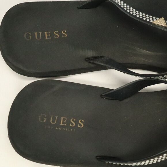 Guess Black And Rhinestone Flip Flop Sandal Size 10 - Picture 8 of 11